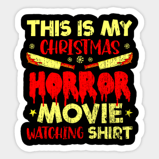 Funny Christmas Horror Movie Fan Funny Xmas Horror Movies Watching Sticker